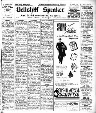 cover page of Bellshill Speaker published on March 19, 1948