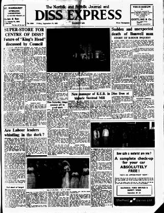 cover page of Diss Express published on September 17, 1965