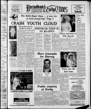 cover page of Barnoldswick & Earby Times published on August 2, 1963