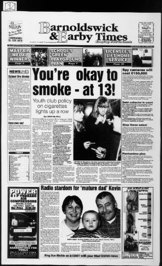 cover page of Barnoldswick & Earby Times published on February 2, 1996