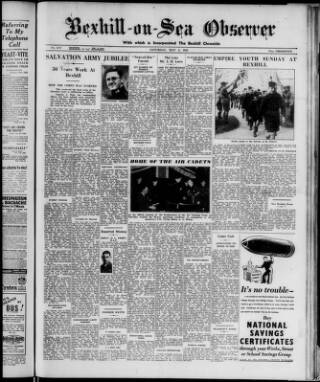 cover page of Bexhill-on-Sea Observer published on May 2, 1942