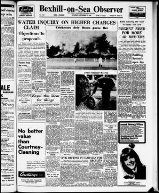 cover page of Bexhill-on-Sea Observer published on September 17, 1966