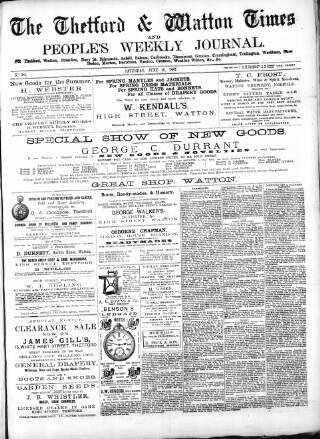 cover page of Thetford & Watton Times published on June 18, 1887