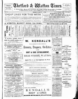cover page of Thetford & Watton Times published on February 2, 1895