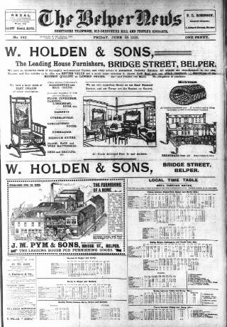 cover page of Belper News published on June 18, 1915