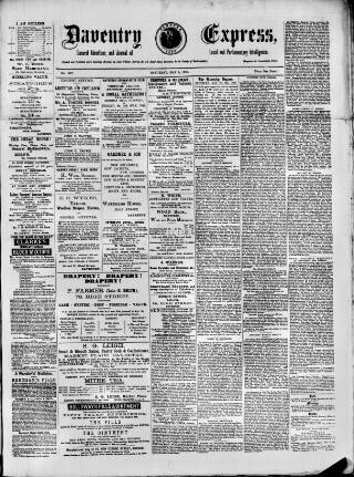 cover page of Daventry and District Weekly Express published on May 4, 1889