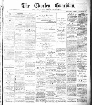 cover page of Chorley Guardian published on April 4, 1874