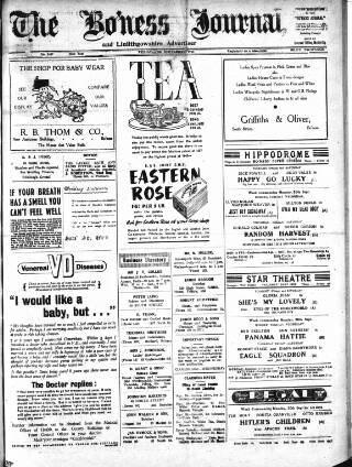 cover page of Bo'ness Journal and Linlithgow Advertiser published on September 17, 1943