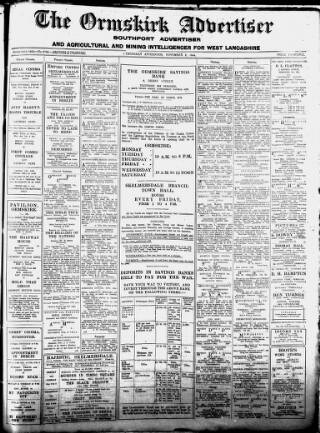 cover page of Ormskirk Advertiser published on November 2, 1944