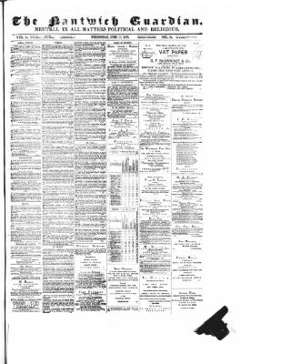 cover page of Nantwich Guardian published on June 18, 1879