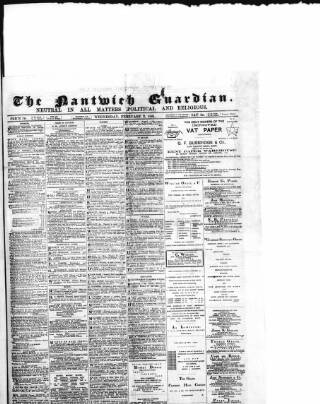 cover page of Nantwich Guardian published on February 2, 1881