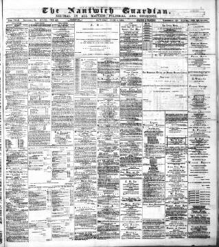 cover page of Nantwich Guardian published on April 4, 1885
