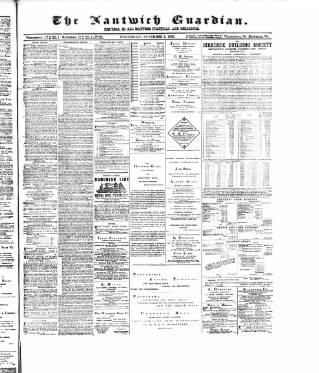 cover page of Nantwich Guardian published on November 2, 1892