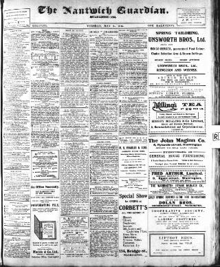 cover page of Nantwich Guardian published on May 2, 1916