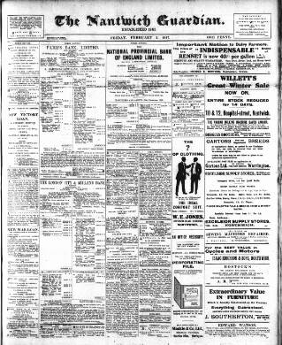 cover page of Nantwich Guardian published on February 2, 1917