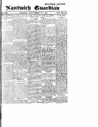 cover page of Nantwich Guardian published on September 17, 1918