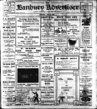cover page of Banbury Advertiser published on June 18, 1925
