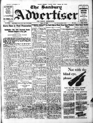 cover page of Banbury Advertiser published on September 17, 1941