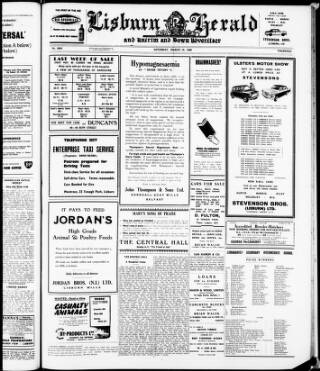cover page of Lisburn Herald and Antrim and Down Advertiser published on March 19, 1960