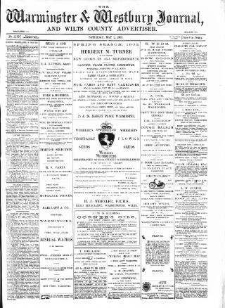 cover page of Warminster & Westbury journal, and Wilts County Advertiser published on May 2, 1903