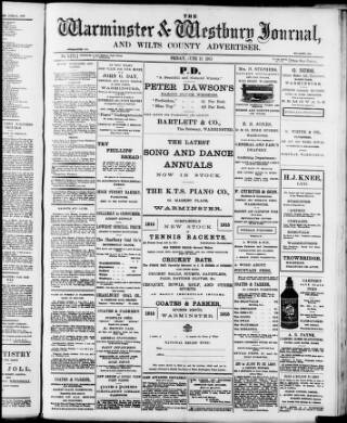 cover page of Warminster & Westbury Journal published on June 18, 1915