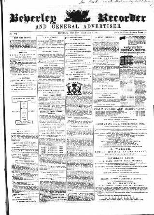 cover page of Beverley and East Riding Recorder published on February 2, 1861