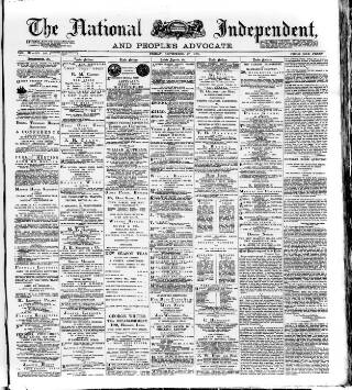 cover page of National Independent and People's Advocate published on September 27, 1878