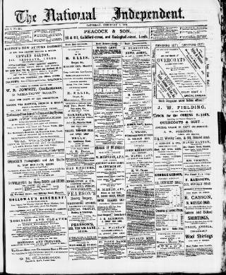 cover page of National Independent and People's Advocate published on February 2, 1889