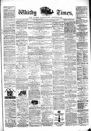 cover page of Whitby Times published on April 4, 1873