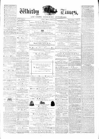 cover page of Whitby Times, and North Yorkshire Advertiser published on August 24, 1877