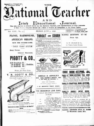 cover page of National Teacher (Dublin) published on June 5, 1896