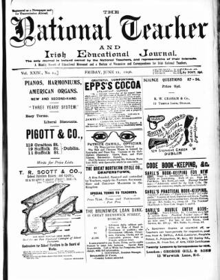cover page of National Teacher (Dublin) published on June 12, 1896