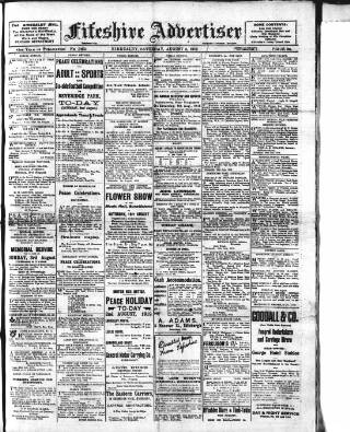 cover page of Fifeshire Advertiser published on August 2, 1919