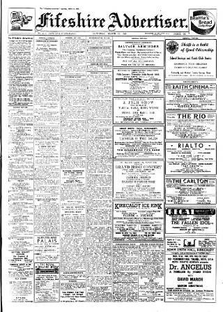 cover page of Fifeshire Advertiser published on March 19, 1949