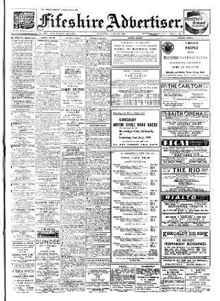 cover page of Fifeshire Advertiser published on June 18, 1949