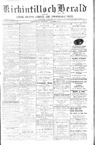 cover page of Kirkintilloch Herald published on September 17, 1919
