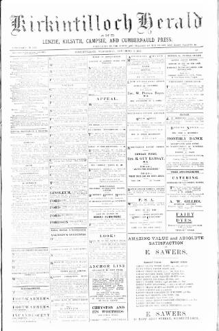 cover page of Kirkintilloch Herald published on November 2, 1921