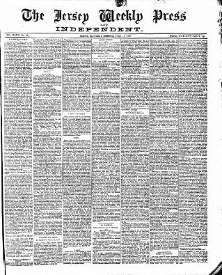 cover page of Jersey Independent and Daily Telegraph published on June 18, 1881