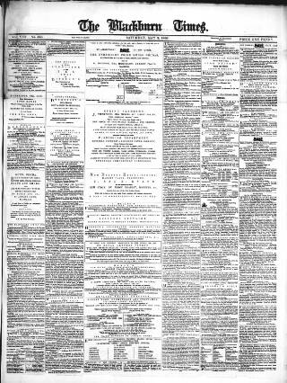 cover page of Blackburn Times published on May 2, 1863