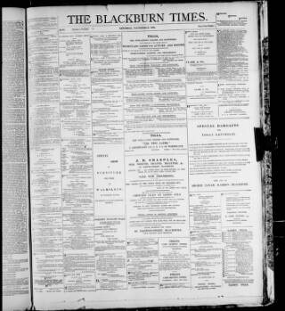 cover page of Blackburn Times published on November 2, 1901