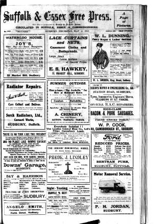 cover page of Suffolk and Essex Free Press published on May 4, 1922
