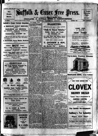 cover page of Suffolk and Essex Free Press published on August 2, 1928