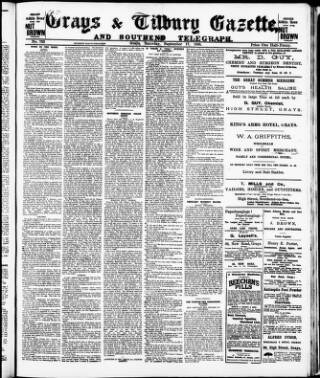 cover page of Grays & Tilbury Gazette published on September 17, 1898