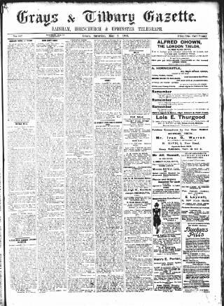 cover page of Grays & Tilbury Gazette published on May 2, 1903