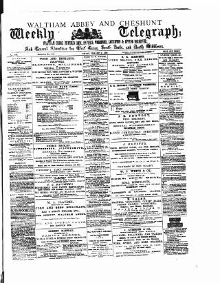 cover page of Waltham Abbey and Cheshunt Weekly Telegraph published on February 2, 1883