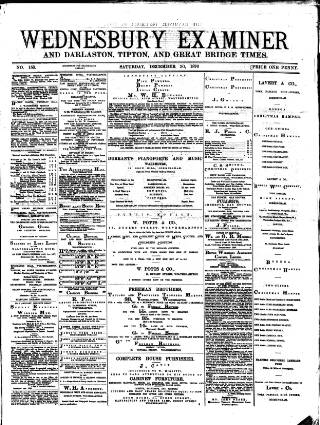 cover page of Midland Examiner and Times published on December 30, 1876