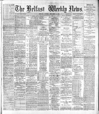 cover page of Belfast Weekly News published on December 14, 1889