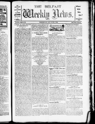 cover page of Belfast Weekly News published on June 18, 1903
