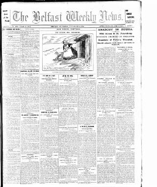 cover page of Belfast Weekly News published on November 2, 1905