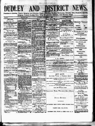 cover page of Dudley and District News published on September 17, 1881